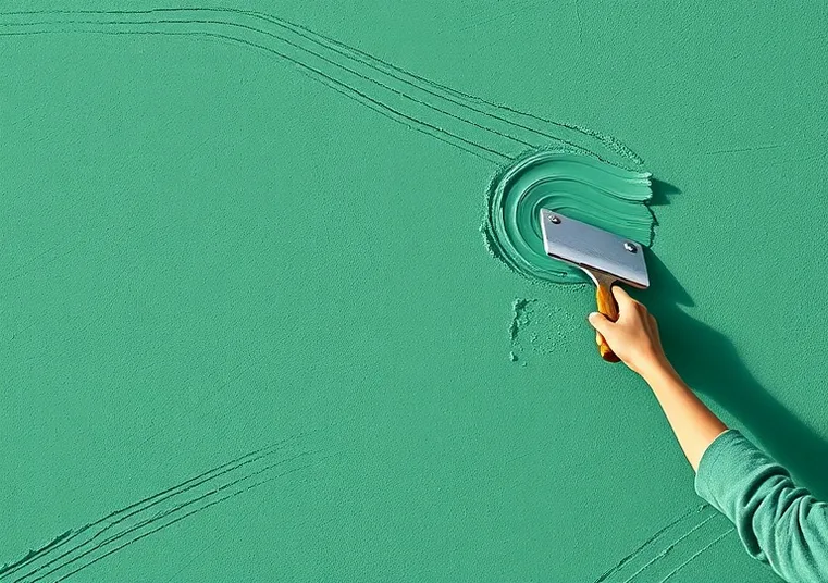 Application d'un enduit décoratif à la lisseuse sur un mur