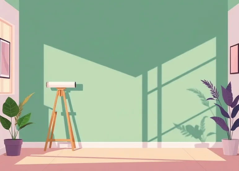 Pose de papier peint, rouleau et brosse à maroufler